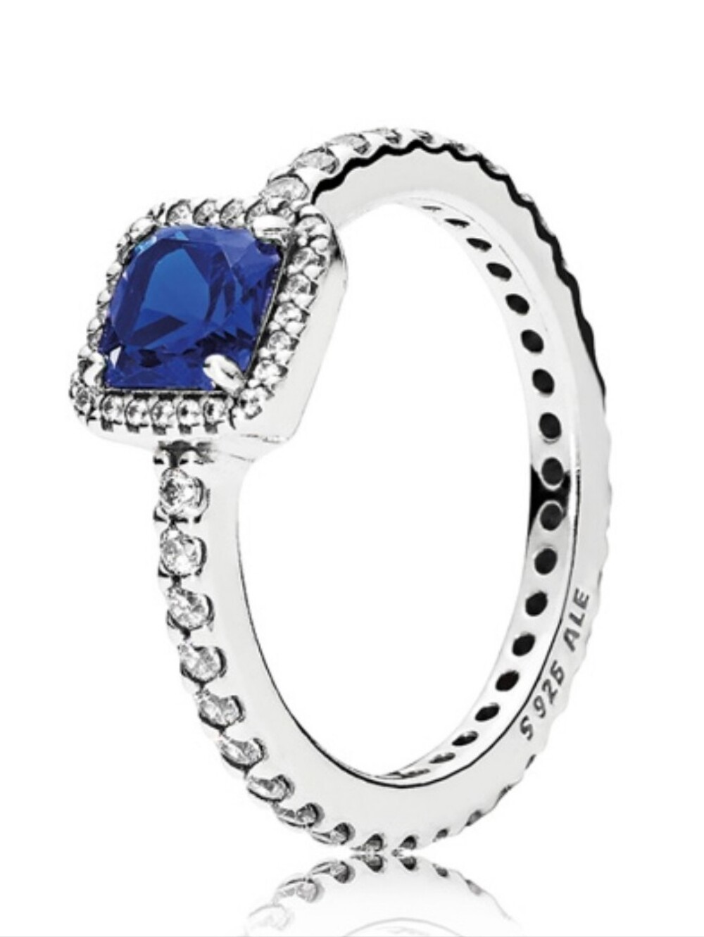 Pandora Sterling Timeless Elegance Blue Halo Ring